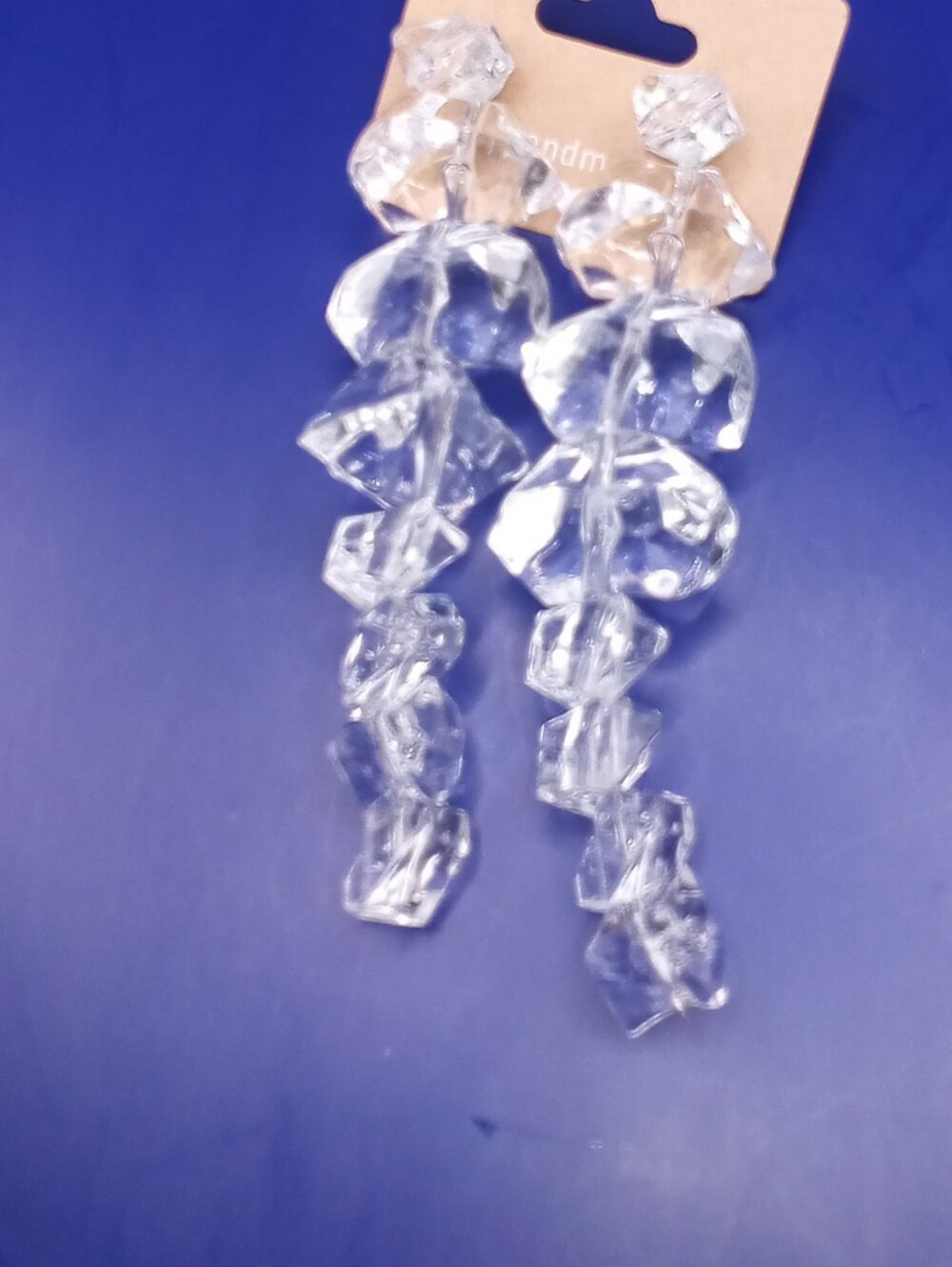 Clear Crystal Drop Statement Earrings - 1 Pair